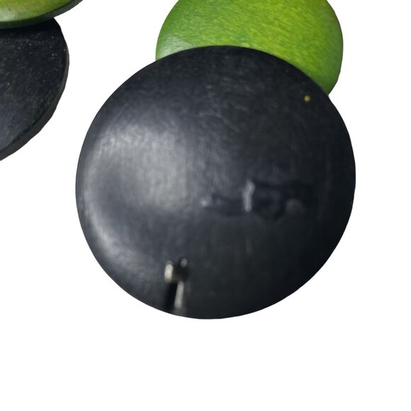 Wooden Circle Drop Earrings Rasta Inspired Boho Drop u - Picture 2 of 6